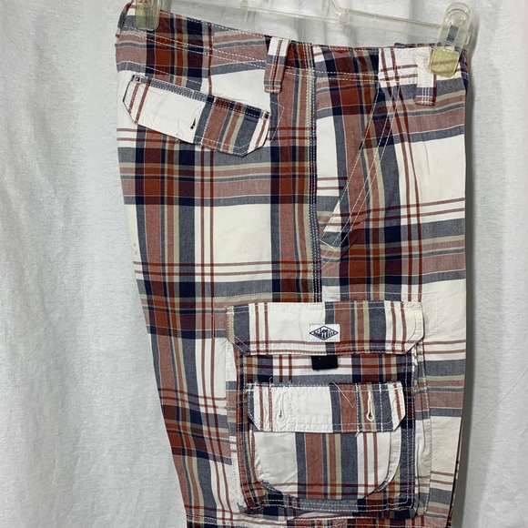 LEE MENS DUNGAREES Brown  Plaid Cargo  Shorts - Picture 10 of 13